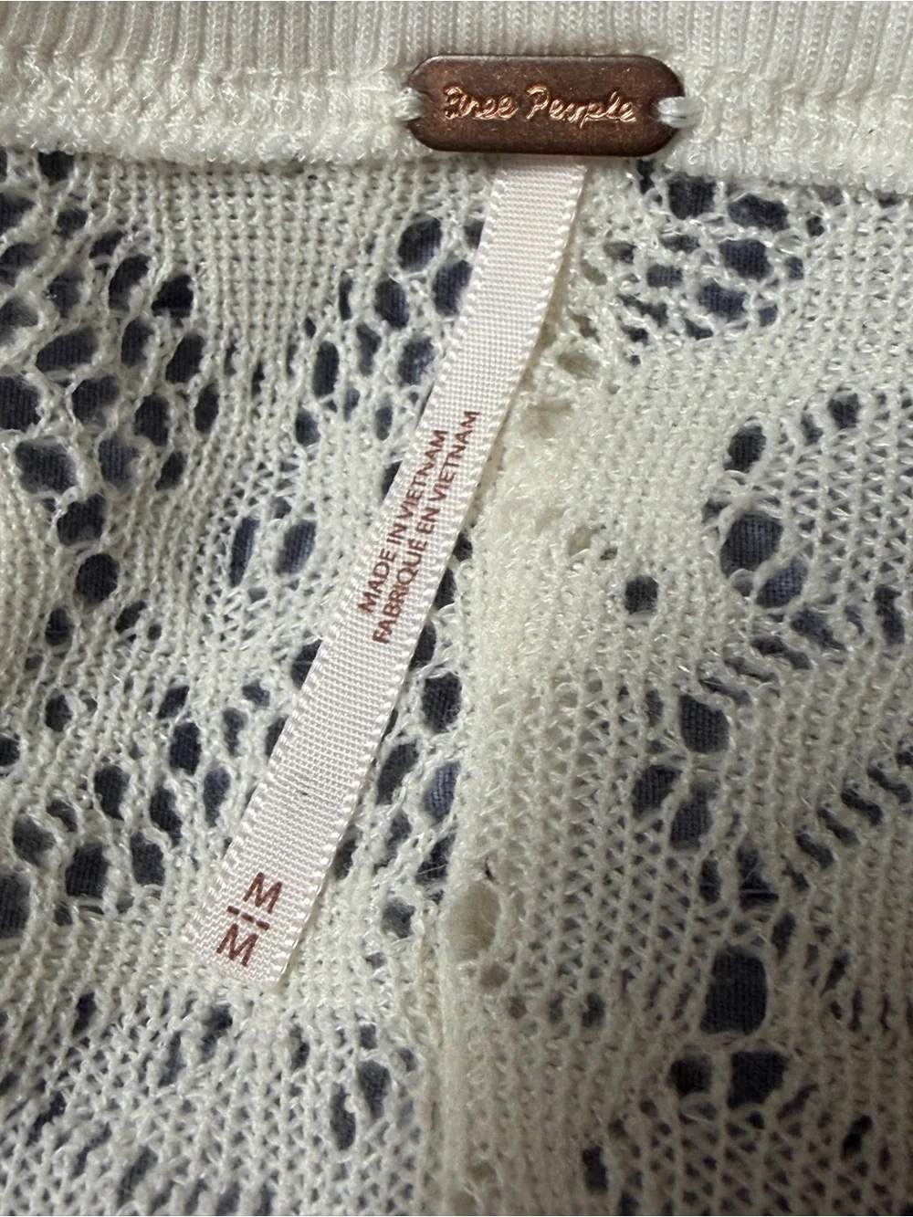 Free People Lace ‘Not Cold In This Floral Knit Top’ long sleeve shirt size M